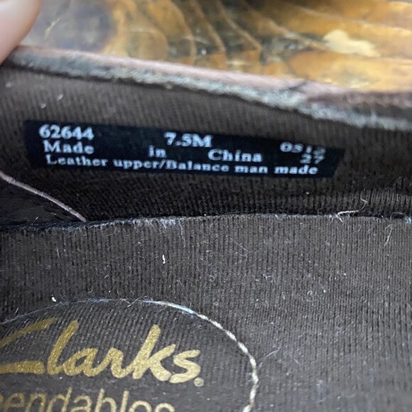 Clarks Bendables Roseville Mary Jane Brown Leather Comfort Shoe Loafers Size 7.5 - Picture 10 of 11